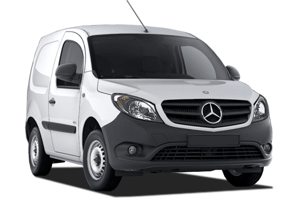 Vue latérale du fourgon MERCEDES CITAN - 2013 – modèle utilitaire gris aménageable